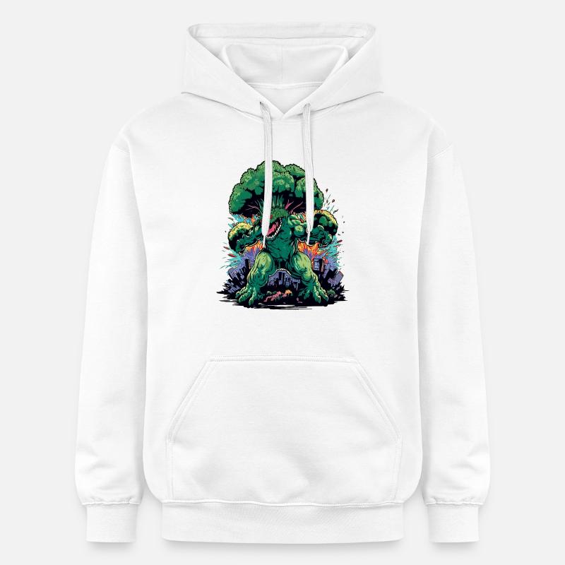 Brokkozilla monstre géant de brocoli - Sweat à capuche Softstyle® Gildan Unisexe - blanc