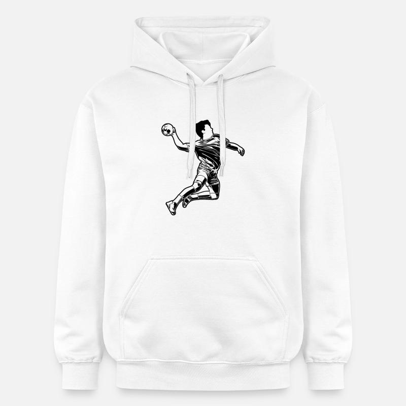 Graphismes de joueurs de handball - Sweat à capuche Softstyle® Gildan Unisexe - blanc