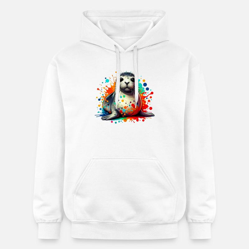 Phoque - Sweat à capuche Softstyle® Gildan Unisexe - blanc