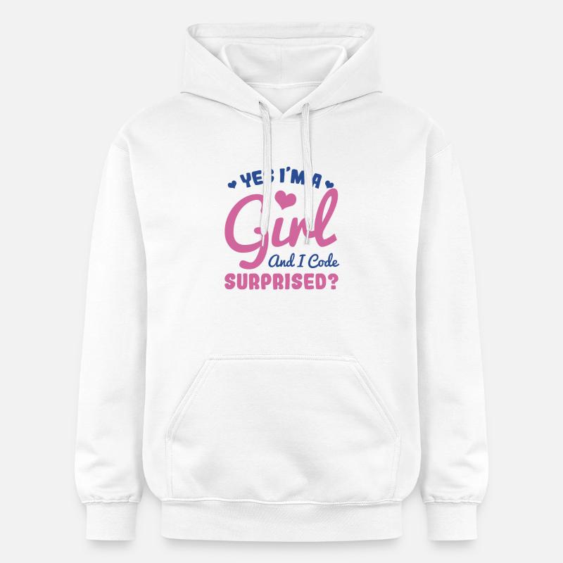 Fille et programmeuse - Sweat à capuche Softstyle® Gildan Unisexe - blanc