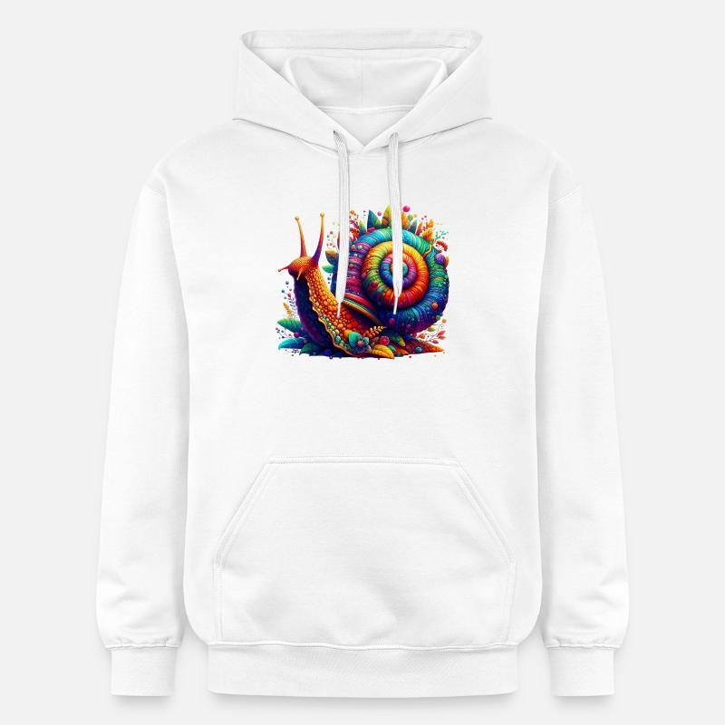 Escargot - Sweat à capuche Softstyle® Gildan Unisexe - blanc