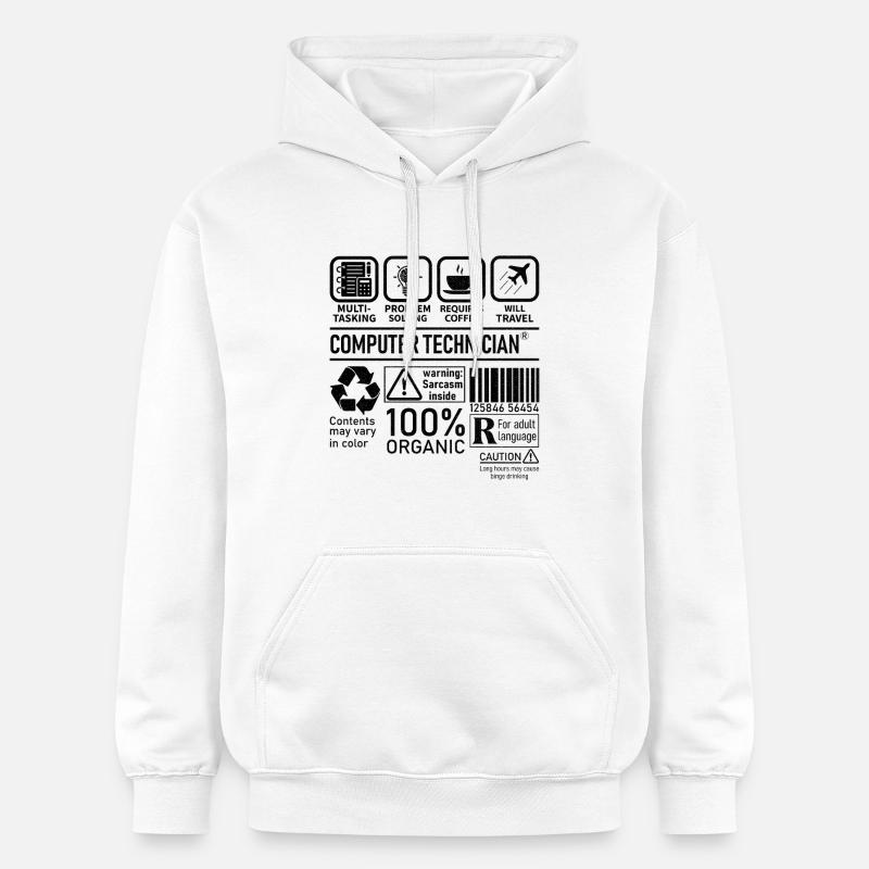 Computer Technician multi tasking problem solving - Gildan Unisex Softstyle® Midweight Hoodie - white