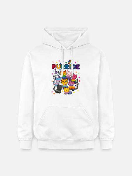 Purride LGBT Cats - Gildan Unisex Softstyle® Midweight Hoodie - white