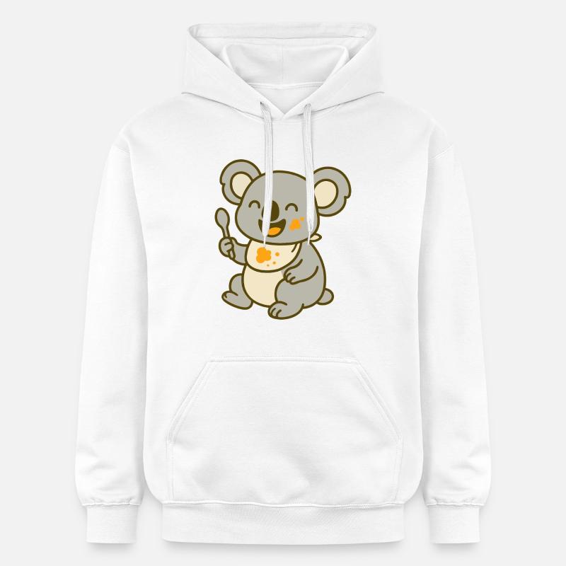 Mignon bébé koala mangeant - Sweat à capuche Softstyle® Gildan Unisexe - blanc