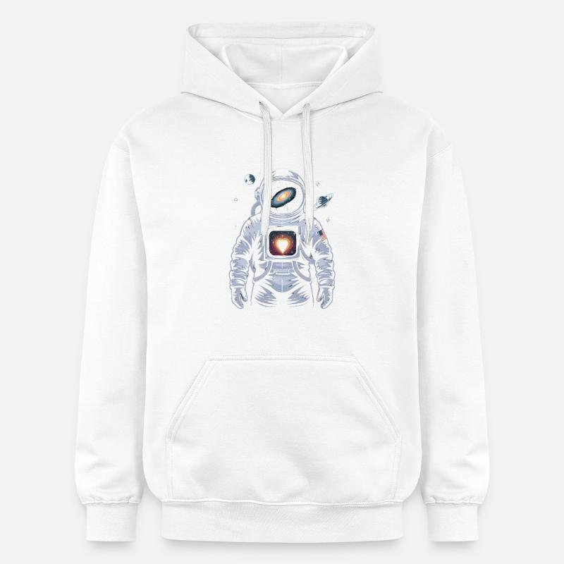 Conception d’astronaute de cœur de l’espace - Sweat à capuche Softstyle® Gildan Unisexe - blanc