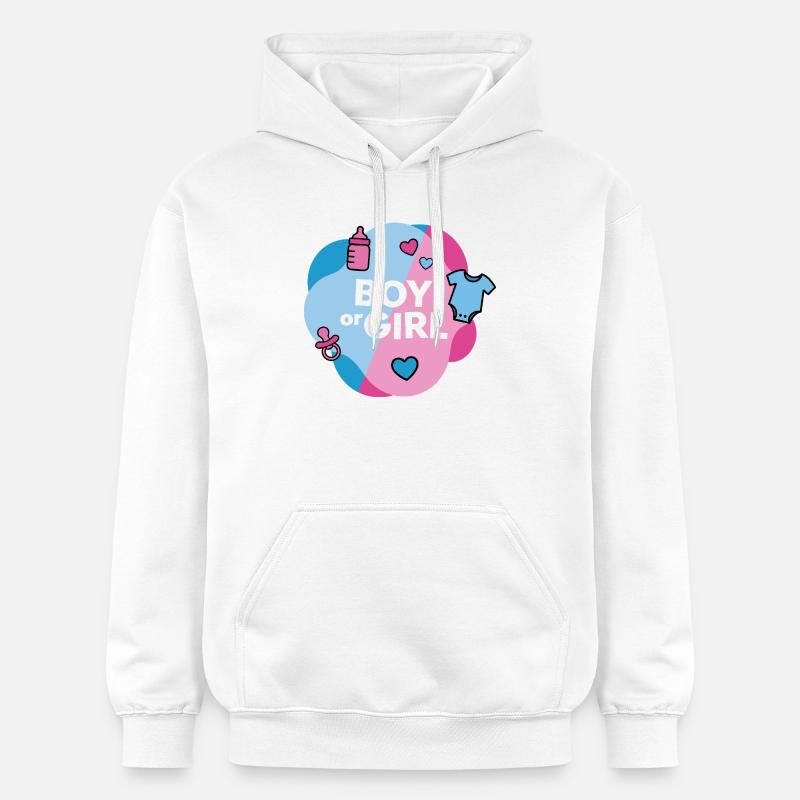 Geschlecht enthüllen Junge oder Mädchen - Gildan Unisex Softstyle® Midweight Hoodie - Weiß