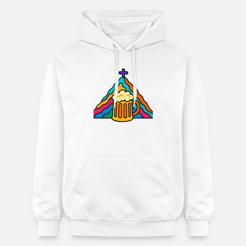 Sommet de la bière arc-en-ciel - Sweat à capuche Softstyle® Gildan Unisexe - blanc