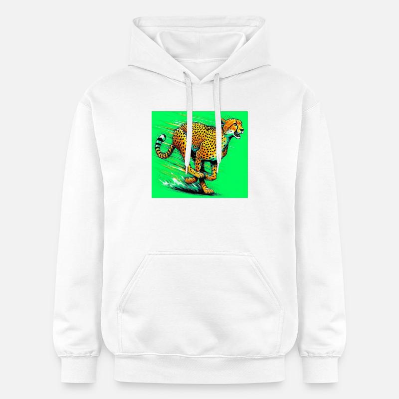 guépard - Sweat à capuche Softstyle® Gildan Unisexe - blanc