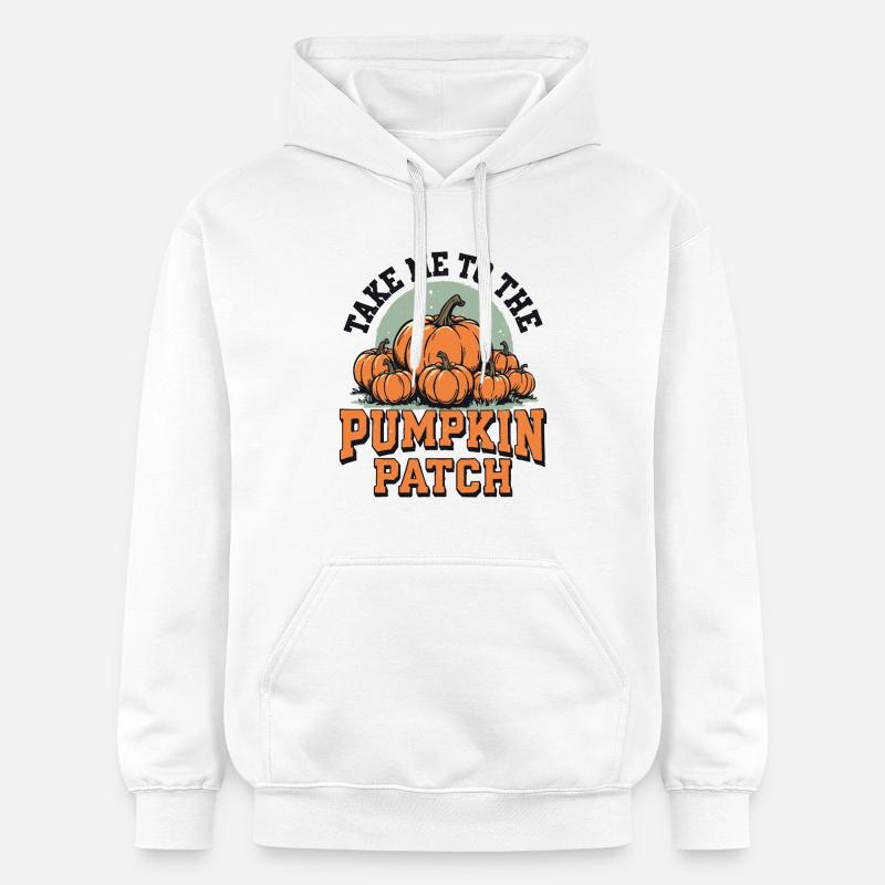 Emmenez-moi au champ de citrouilles - Sweat à capuche Softstyle® Gildan Unisexe - blanc