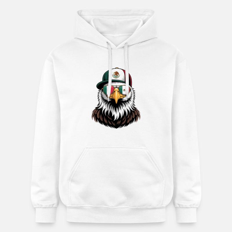 Lunettes de soleil rétro Mexican Eagle - Sweat à capuche Softstyle® Gildan Unisexe - blanc