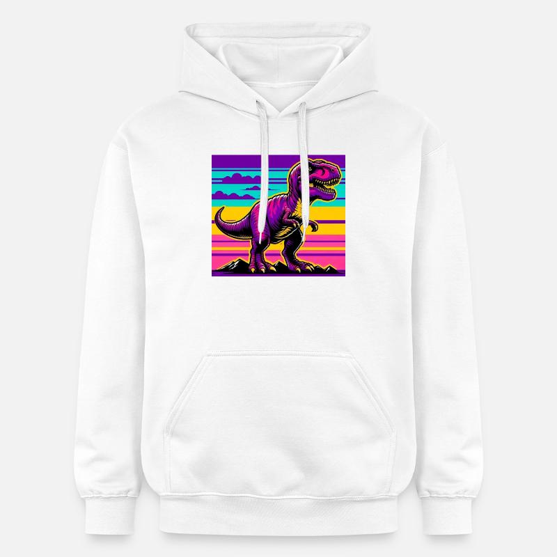 dinosaure - Sweat à capuche Softstyle® Gildan Unisexe - blanc