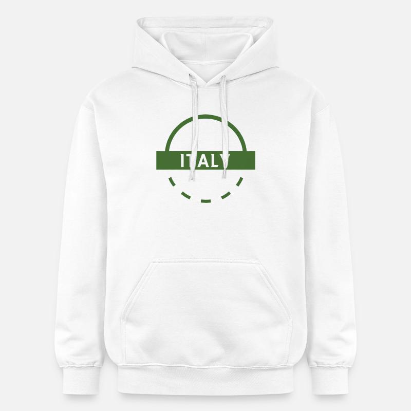 Timbre rond emblème vert italien - Sweat à capuche Softstyle® Gildan Unisexe - blanc