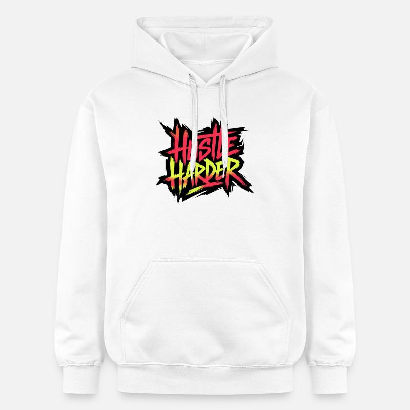 Hustle Neon Graffiti - Sweat à capuche Softstyle® Gildan Unisexe - blanc