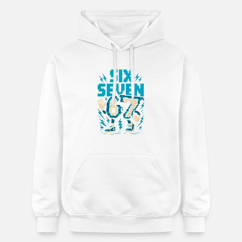 Flash rétro de 67 pixels - Sweat à capuche Softstyle® Gildan Unisexe - blanc