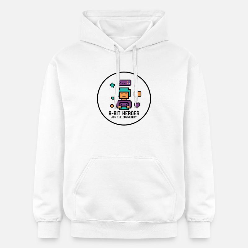 Pixel Gamer Retro 8-Bit Gaming Kult - Sweat à capuche Softstyle® Gildan Unisexe - blanc