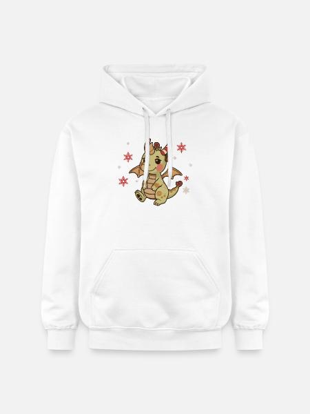 Festlicher Drache Weihnachtszuckerstange - Gildan Unisex Softstyle® Midweight Hoodie - Weiß