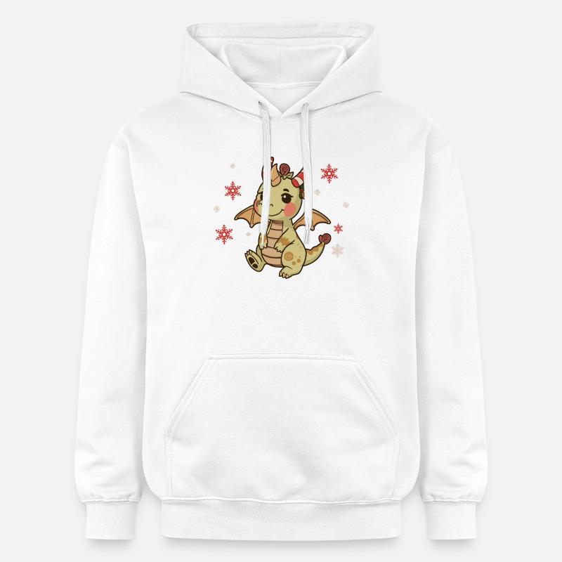 Dragon festif Noël candy cane - Sweat à capuche Softstyle® Gildan Unisexe - blanc