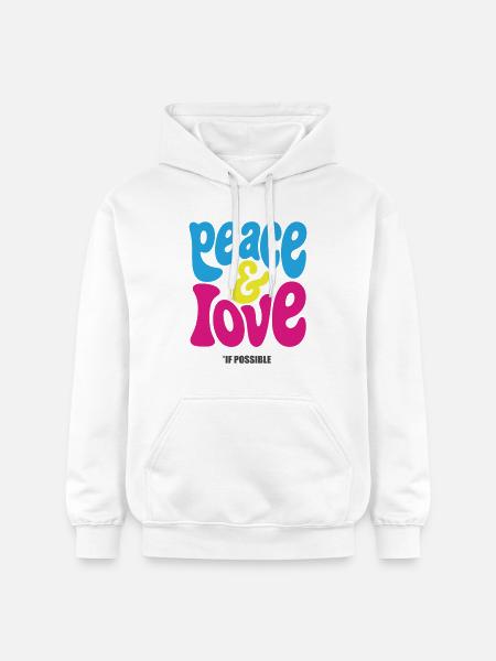 PEACE LOVE #4 - let's talk - Gildan Unisex Softstyle® Midweight Hoodie - white