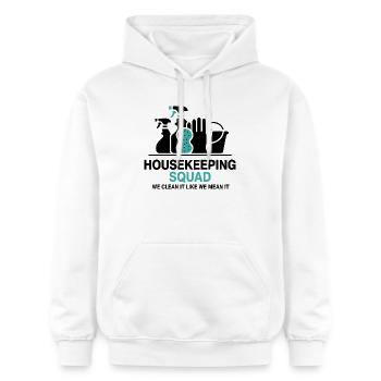Lustiges Putzen Design - Gildan Unisex Softstyle® Midweight Hoodie - Weiß - Vorne - Liana (172cm) & Jaron (178cm)