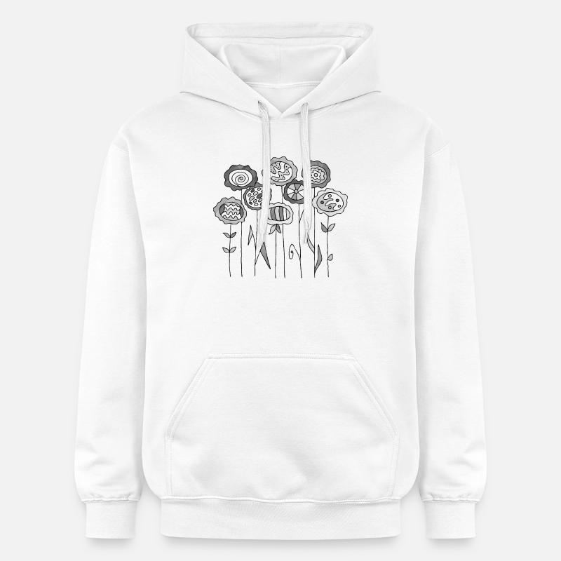 Fleur - Sweat à capuche Softstyle® Gildan Unisexe - blanc