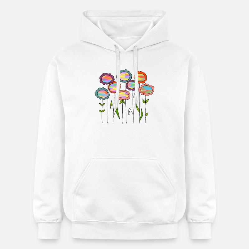 Fleur - Sweat à capuche Softstyle® Gildan Unisexe - blanc