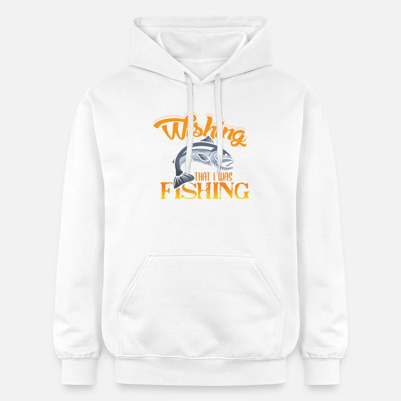 Pêcheur Cadeau Pêche Drôle Pêcheur Pêcheur - Sweat à capuche Softstyle® Gildan Unisexe - blanc