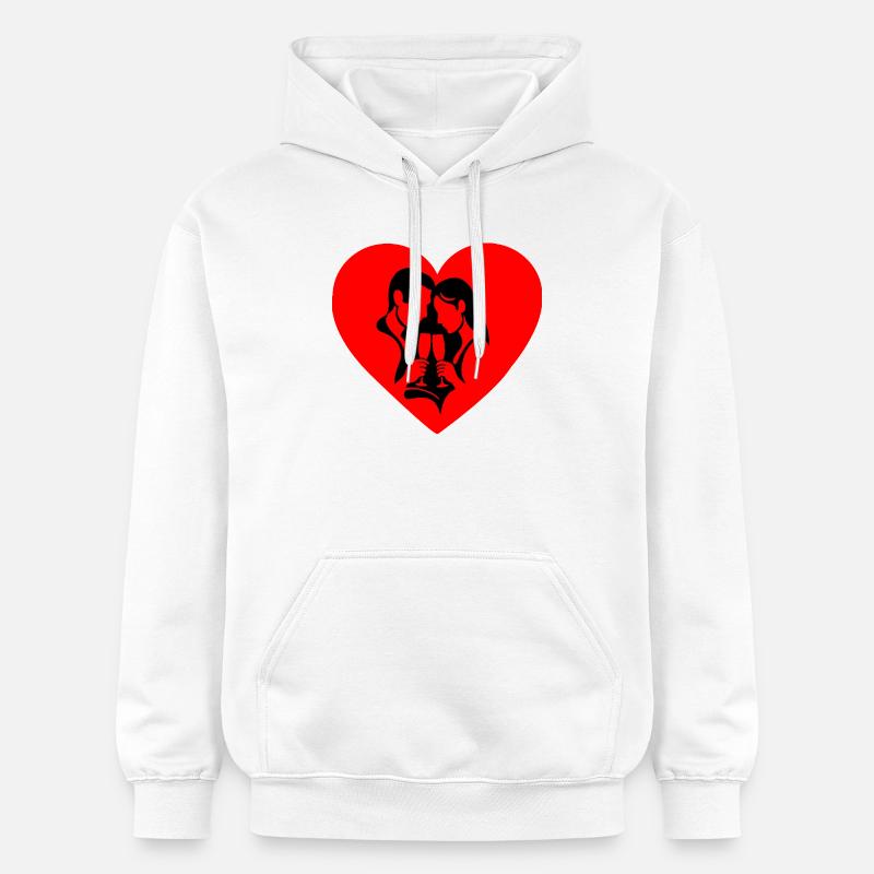 Silhouette de la Saint-Valentin - Sweat à capuche Softstyle® Gildan Unisexe - blanc