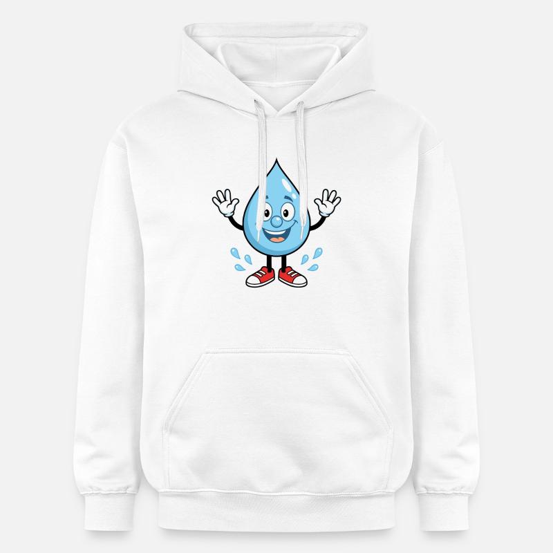 Drop d’eau heureuse avec des baskets - Sweat à capuche Softstyle® Gildan Unisexe - blanc