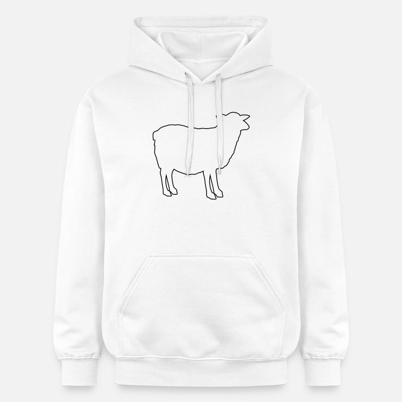 Conception des contours de silhouette mouton - Sweat à capuche Softstyle® Gildan Unisexe - blanc