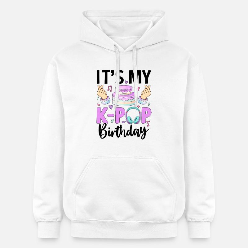 C’est mon anniversaire de K Pop - Sweat à capuche Softstyle® Gildan Unisexe - blanc