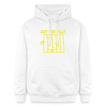 Un oiseau en cage – C’est devenu trop ridicule - Sweat à capuche Softstyle® Gildan Unisexe - blanc - Devant - Liana (172cm) & Jaron (178cm)