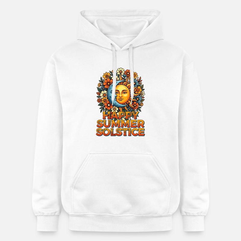 Litha Pagan Solstice d’été Midsommar - Sweat à capuche Softstyle® Gildan Unisexe - blanc