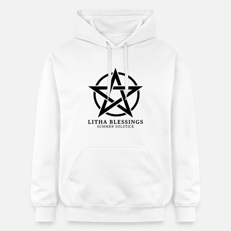 Litha Pagan Solstice d’été Midsommar - Sweat à capuche Softstyle® Gildan Unisexe - blanc