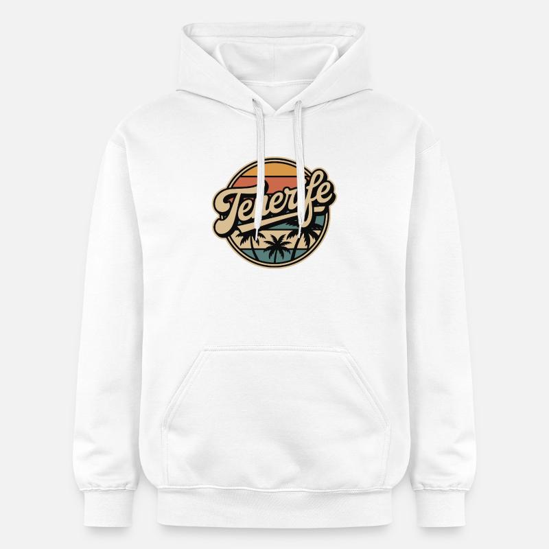 Tenerife Retro Sunset Design - Sweat à capuche Softstyle® Gildan Unisexe - blanc