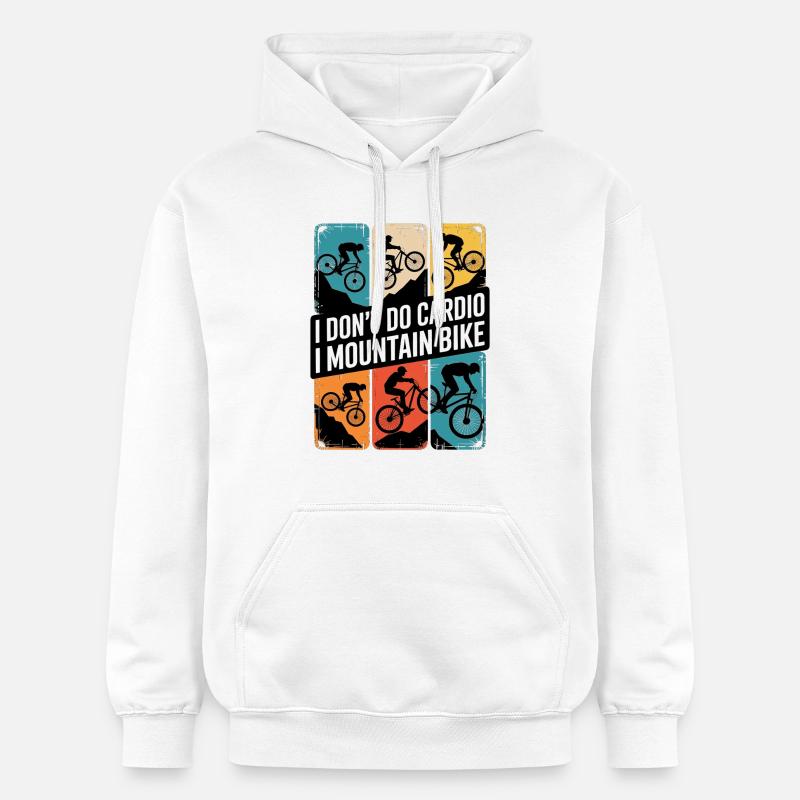 VTT, Descente, Action du cyclisme - Sweat à capuche Softstyle® Gildan Unisexe - blanc