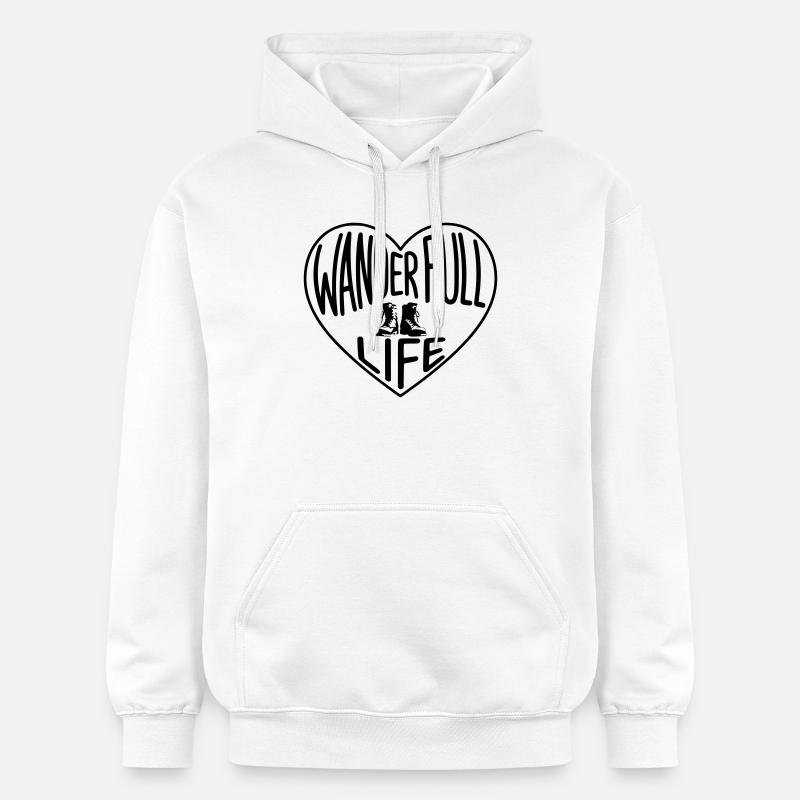 Wanderfull Life - Aventure en plein air - Sweat à capuche Softstyle® Gildan Unisexe - blanc