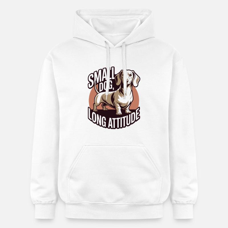 Attitude teckel - Sweat à capuche Softstyle® Gildan Unisexe - blanc