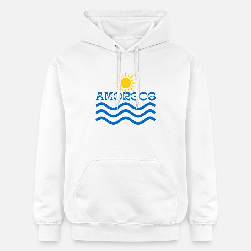 Amorgos Sun Waves - Gildan Unisex Softstyle® Midweight Hoodie - white