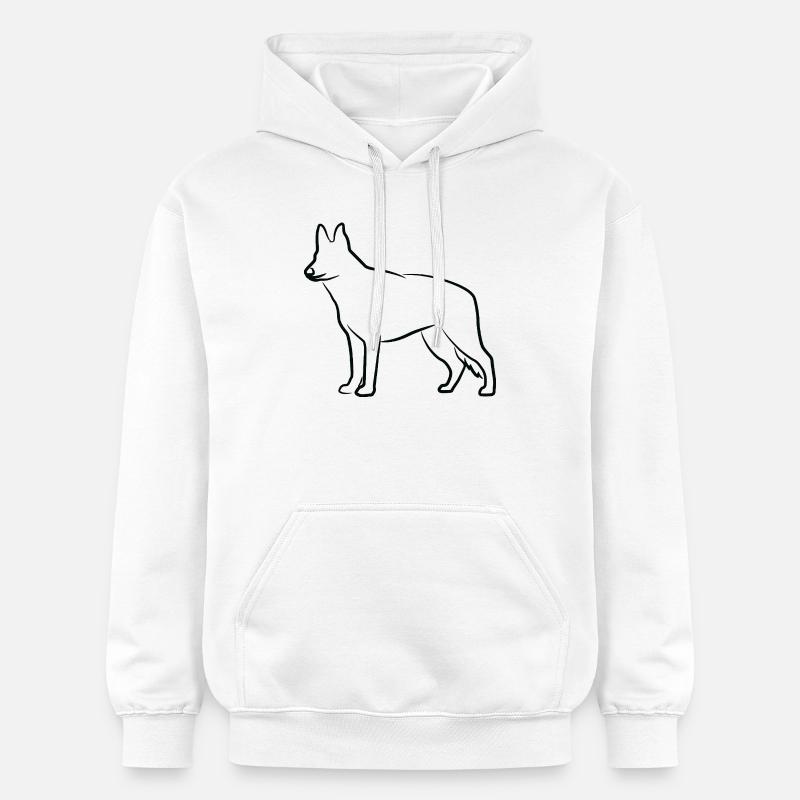 Sketch du berger allemand - Sweat à capuche Softstyle® Gildan Unisexe - blanc