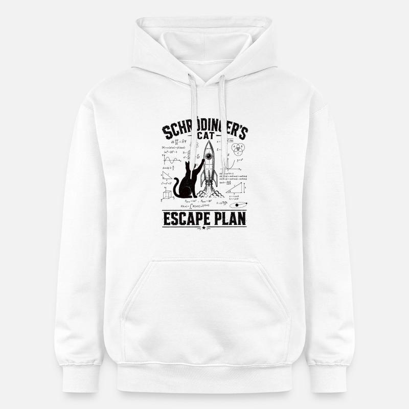 Chemise Schrödinger Chat Escape Plan - Sweat à capuche Softstyle® Gildan Unisexe - blanc