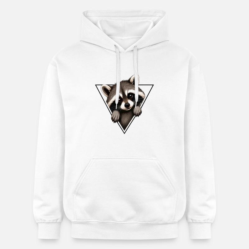 Raton laveur en triangle - Sweat à capuche Softstyle® Gildan Unisexe - blanc