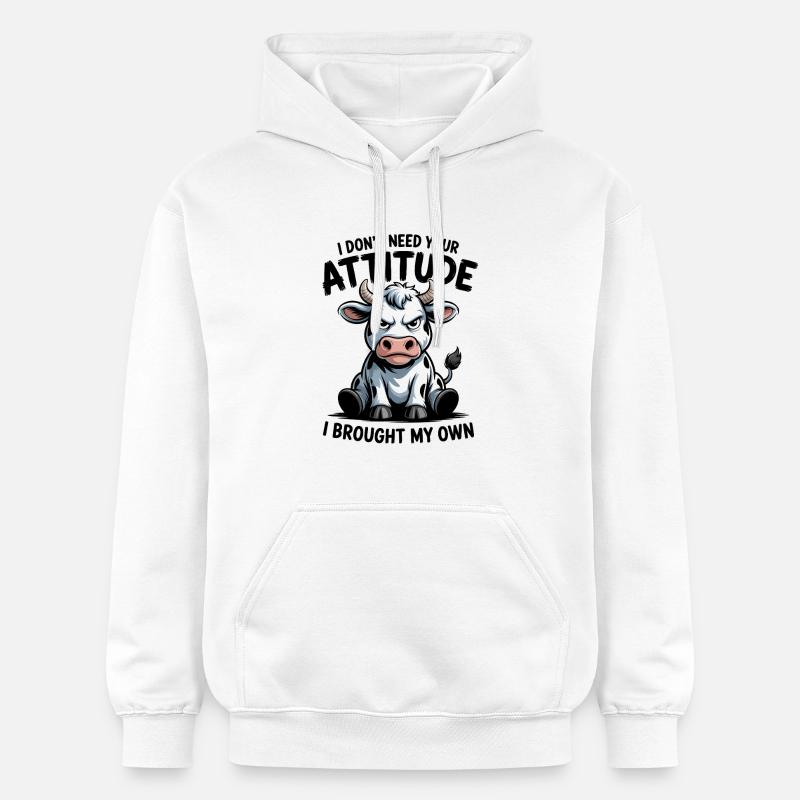Attitude de vache : expression - Sweat à capuche Softstyle® Gildan Unisexe - blanc