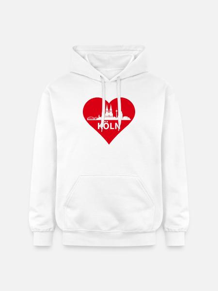 Köln Herz Skyline - Gildan Unisex Softstyle® Midweight Hoodie - Weiß