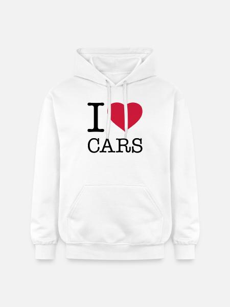 J’AIME LES VOITURES Autos - Sweat à capuche Softstyle® Gildan Unisexe - blanc