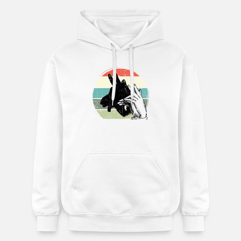 Girafe Silhouette Retro Sunset - Sweat à capuche Softstyle® Gildan Unisexe - blanc