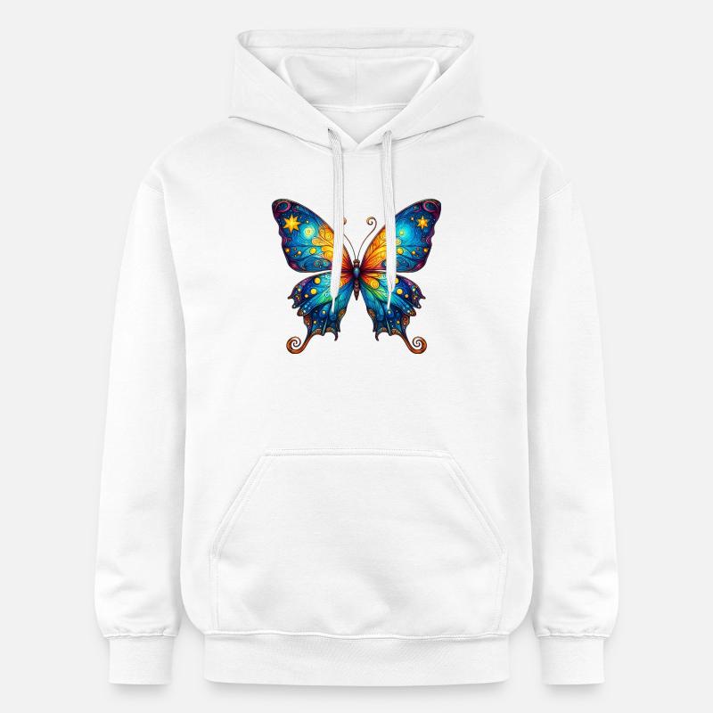 Papillon Van Gogh - Sweat à capuche Softstyle® Gildan Unisexe - blanc