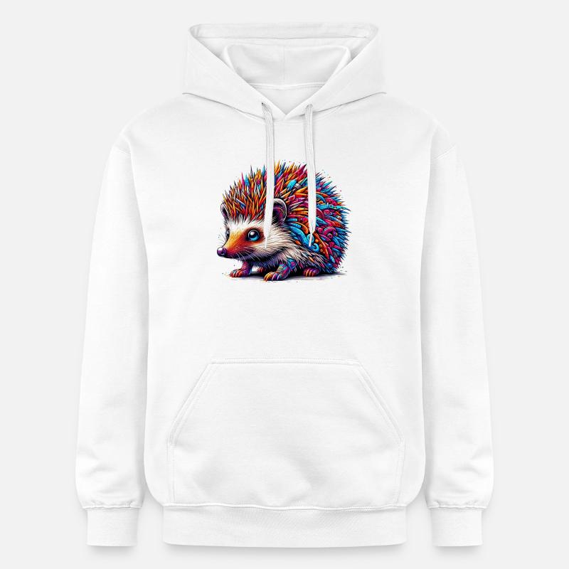 Hérisson - Sweat à capuche Softstyle® Gildan Unisexe - blanc