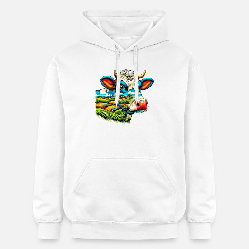 Vache - Sweat à capuche Softstyle® Gildan Unisexe - blanc