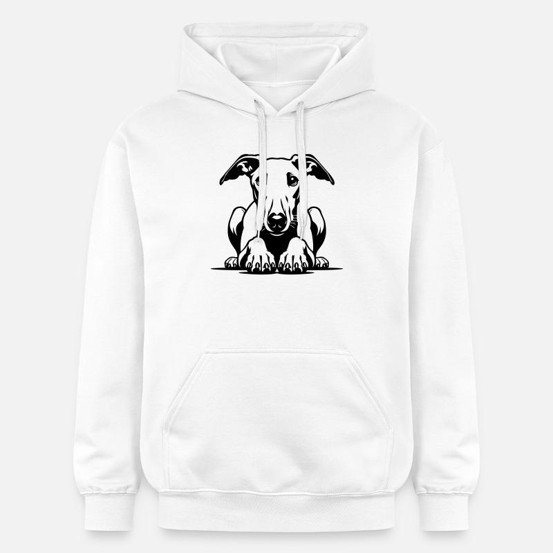 Tête de whippet avec pattes - Sweat à capuche Softstyle® Gildan Unisexe - blanc
