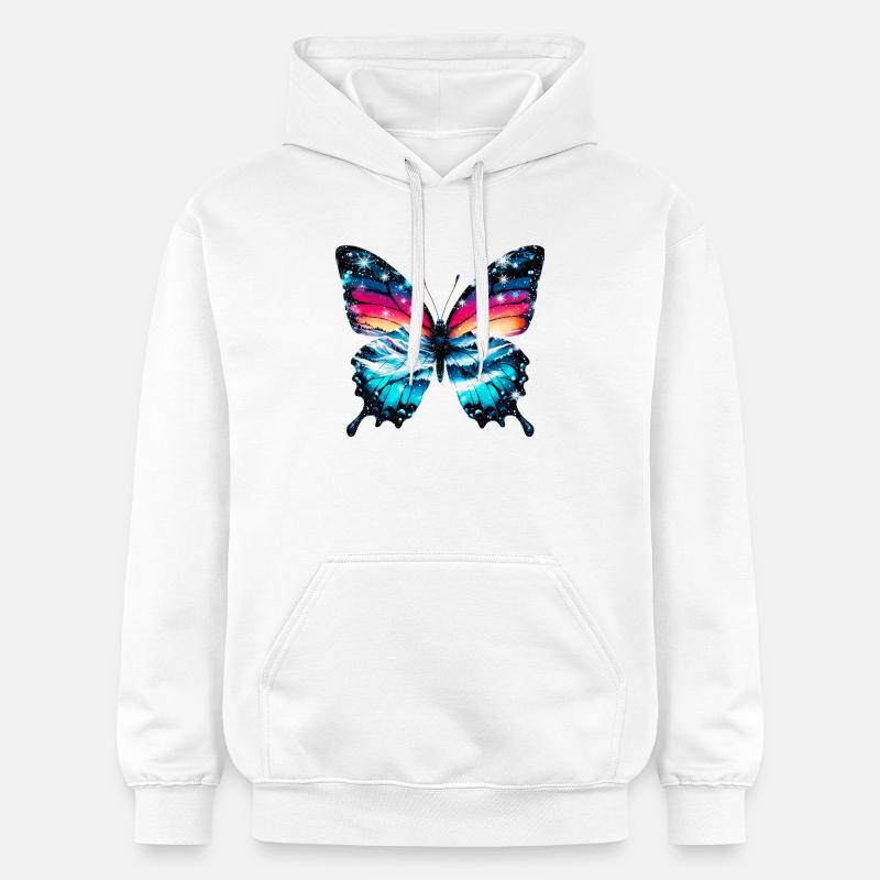 Papillon - Sweat à capuche Softstyle® Gildan Unisexe - blanc